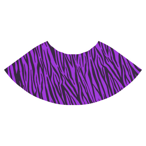 Purple Zebra Stripes Fur Athena Women's Short Skirt (Model D15)