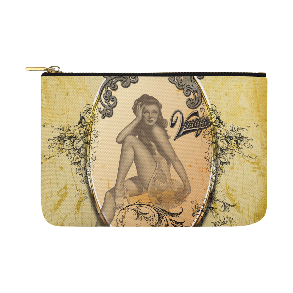 Vintage, wonderful pin up girl Carry-All Pouch 12.5''x8.5''