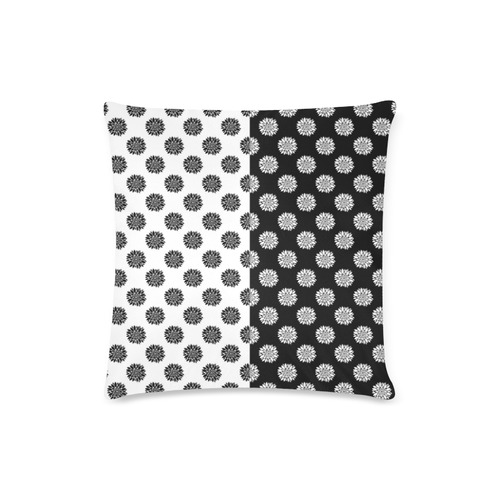 black and white peonies Custom Zippered Pillow Case 16"x16"(Twin Sides)
