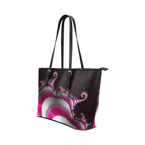 Candy Cane Leather Tote Bag/Large (Model 1651)