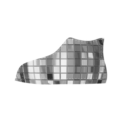 Silver Disco Ball Aquila High Top Microfiber Leather Men's Shoes (Model 032)