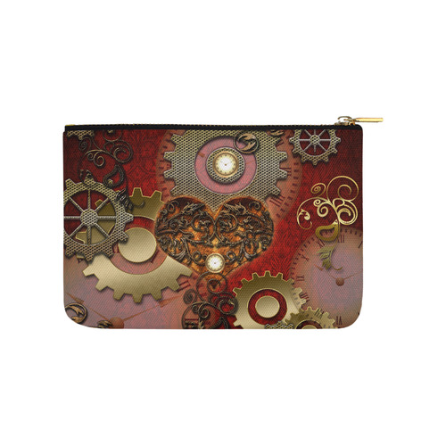 Steampunk, awesome glowing hearts Carry-All Pouch 9.5''x6''