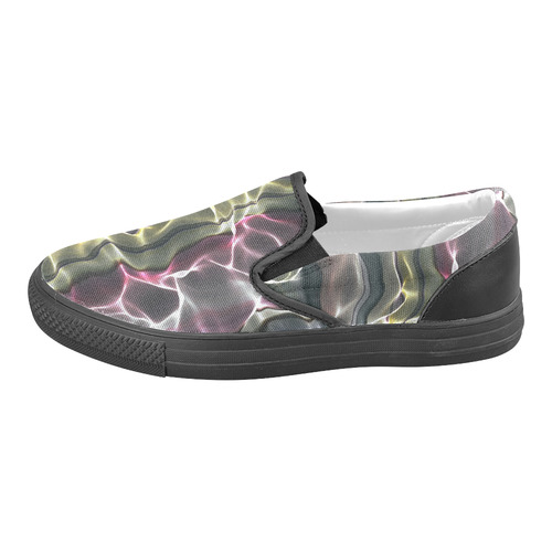 Abstract Glossy Wavy Mesh Slip-on Canvas Shoes for Men/Large Size (Model 019)