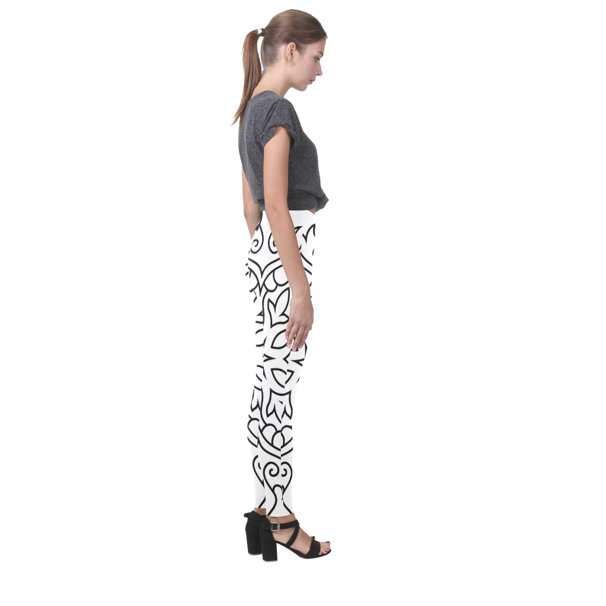 Designers hand-drawn fashion leggings. New art arrival in shop! We have exclusive fashion Cassandra Women's Leggings (Model L01)