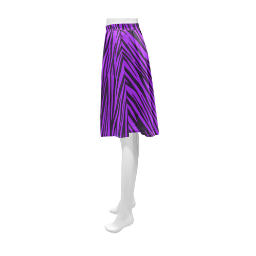 Purple Zebra Stripes Fur Athena Women's Short Skirt (Model D15)