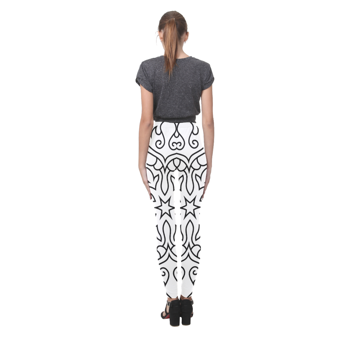 Designers hand-drawn fashion leggings. New art arrival in shop! We have exclusive fashion Cassandra Women's Leggings (Model L01)