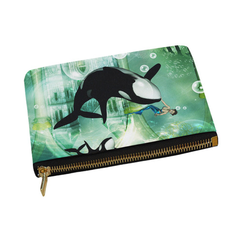 Orca with mermaid Carry-All Pouch 12.5''x8.5''