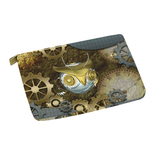 Steampunk, mechanical owl Carry-All Pouch 12.5''x8.5''