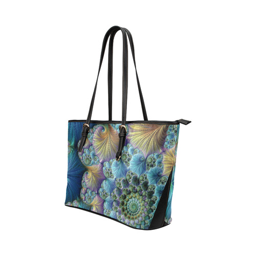 Blue Seafoam Leather Tote Bag/Large (Model 1651)