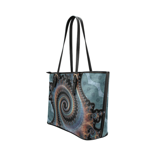 Bronze Rivet Spiral Leather Tote Bag/Large (Model 1651)