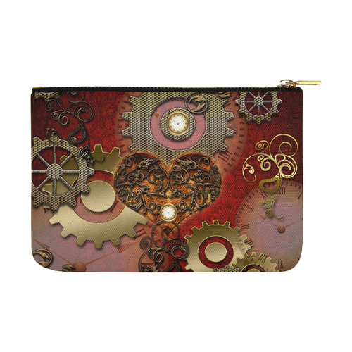 Steampunk, awesome glowing hearts Carry-All Pouch 12.5''x8.5''