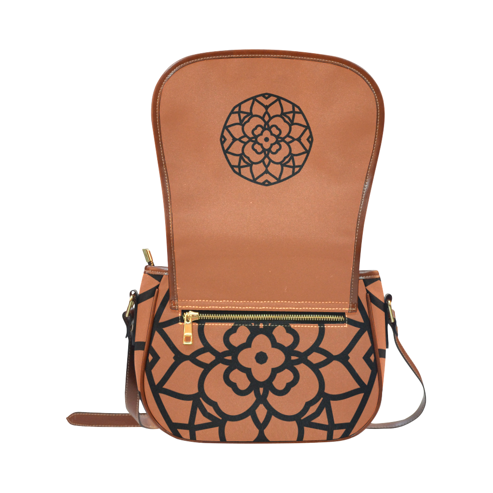 Enjoy Life with new authentic Eco designers bags / brown and black Saddle Bag/Small (Model 1649) Full Customization