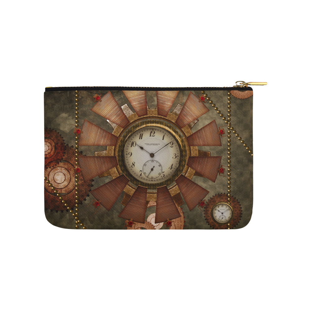 Steampunk, wonderful clocks in noble design Carry-All Pouch 9.5''x6''