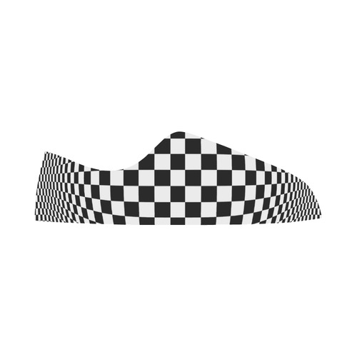 Optical Illusion Checkers Women's Canvas Zipper Shoes/Large Size (Model 001)
