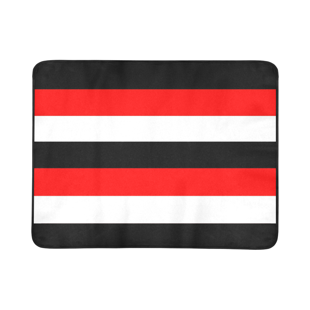 Red, White and Black Stripes Beach Mat 78"x 60"