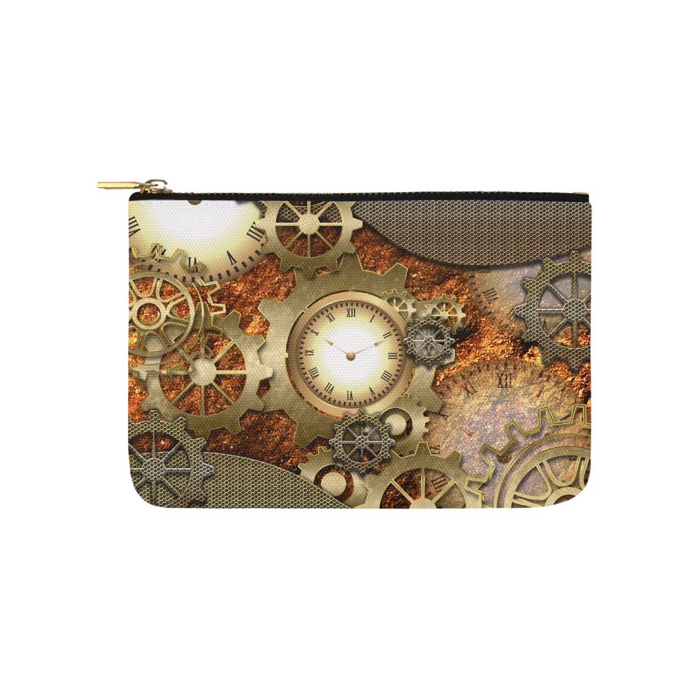 Steampunk in gold Carry-All Pouch 9.5''x6''