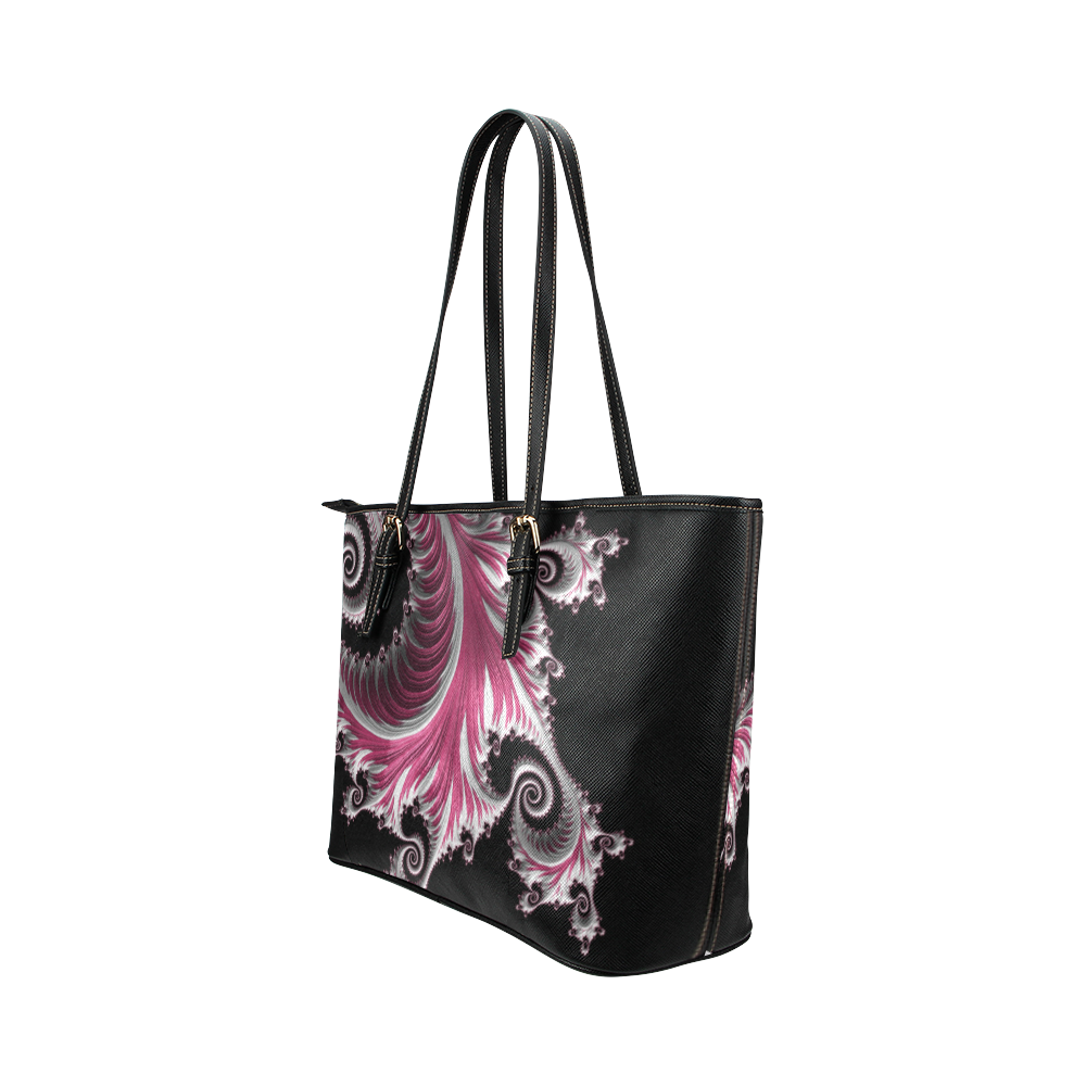 Candyfloss Spirals Leather Tote Bag/Large (Model 1651)