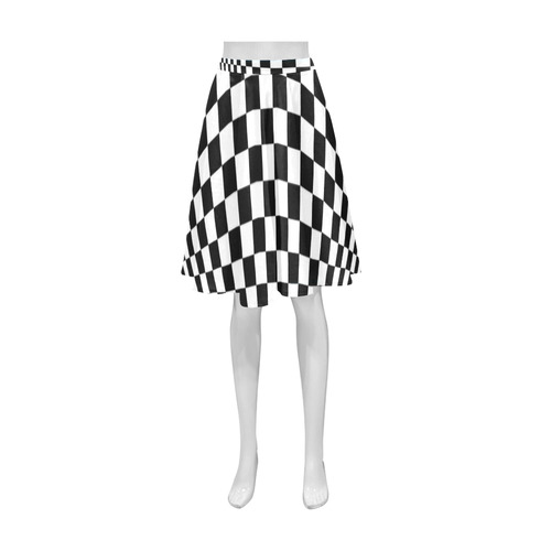 Optical Illusion Checkers Athena Women's Short Skirt (Model D15)