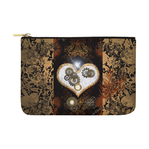 Steampunk, wonderful heart, clocks and gears Carry-All Pouch 12.5''x8.5''