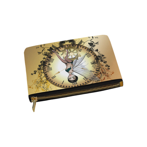 Steampunk, wonderful fairy, clocks and gears Carry-All Pouch 9.5''x6''