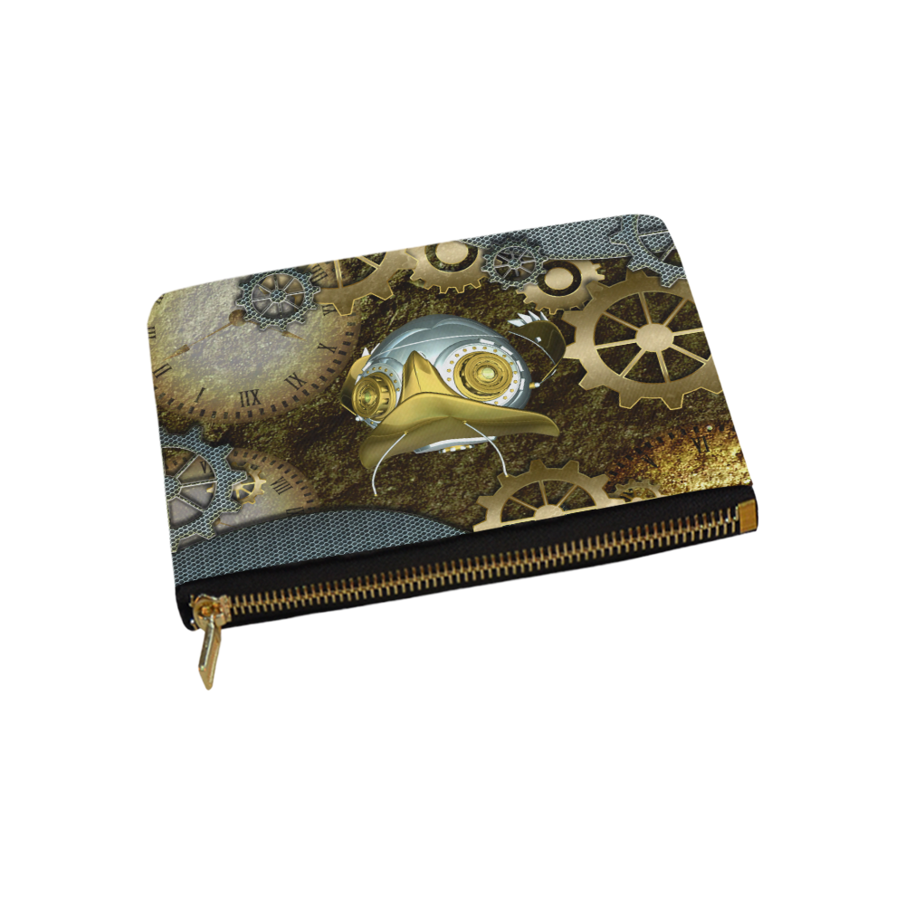 Steampunk, mechanical owl Carry-All Pouch 9.5''x6''