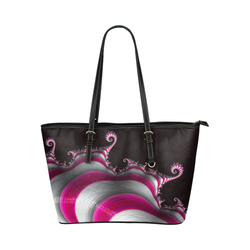 Candy Cane Leather Tote Bag/Large (Model 1651)