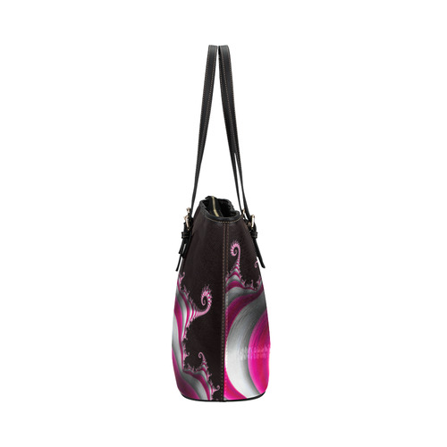 Candy Cane Leather Tote Bag/Large (Model 1651)