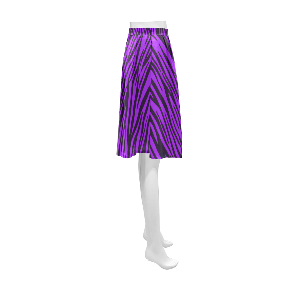 Purple Zebra Stripes Fur Athena Women's Short Skirt (Model D15)