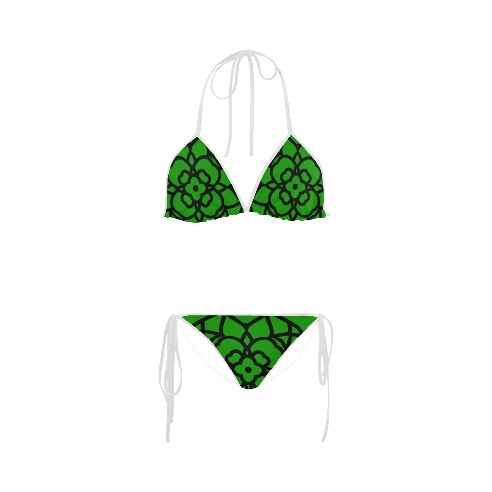 New bikini arrival in designers shop with hand-drawn Mandala art. Green editon. Folk fashion 2016 Custom Bikini Swimsuit