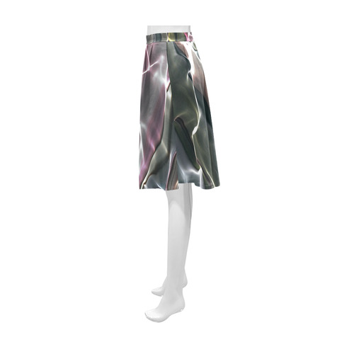 Abstract Glossy Wavy Mesh Athena Women's Short Skirt (Model D15)