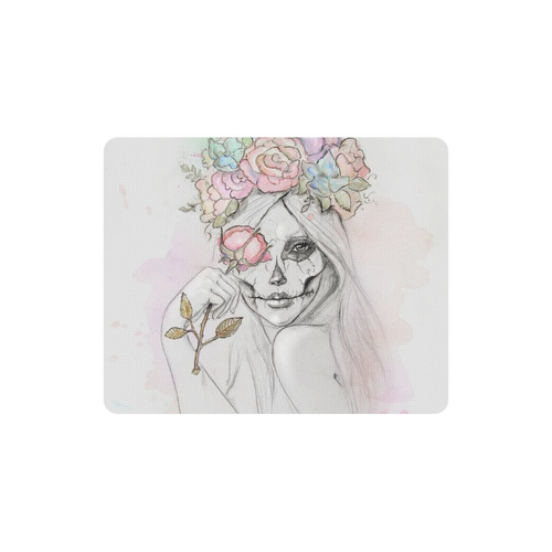 Boho Queen, skull girl, watercolor woman Rectangle Mousepad