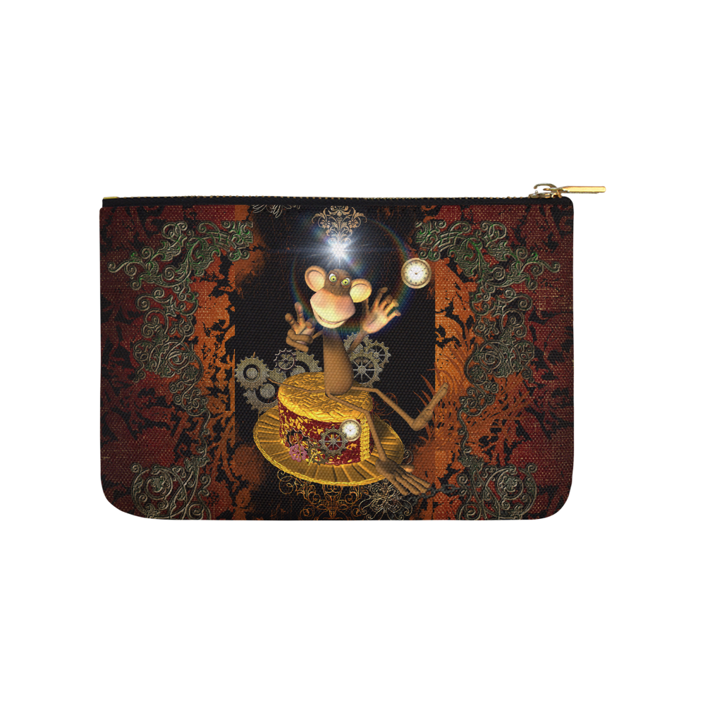 Steampunk, funny monkey Carry-All Pouch 9.5''x6''