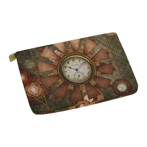 Steampunk, wonderful clocks in noble design Carry-All Pouch 12.5''x8.5''
