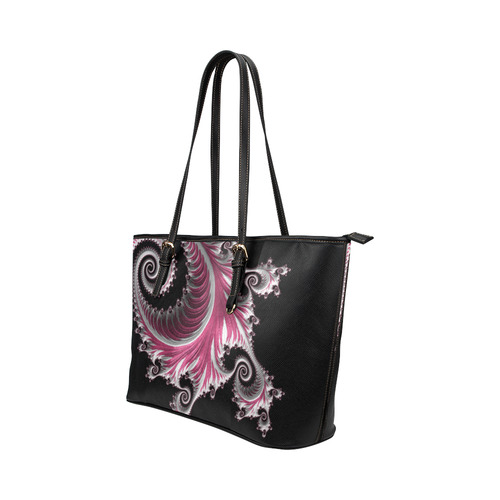 Candyfloss Spirals Leather Tote Bag/Large (Model 1651)