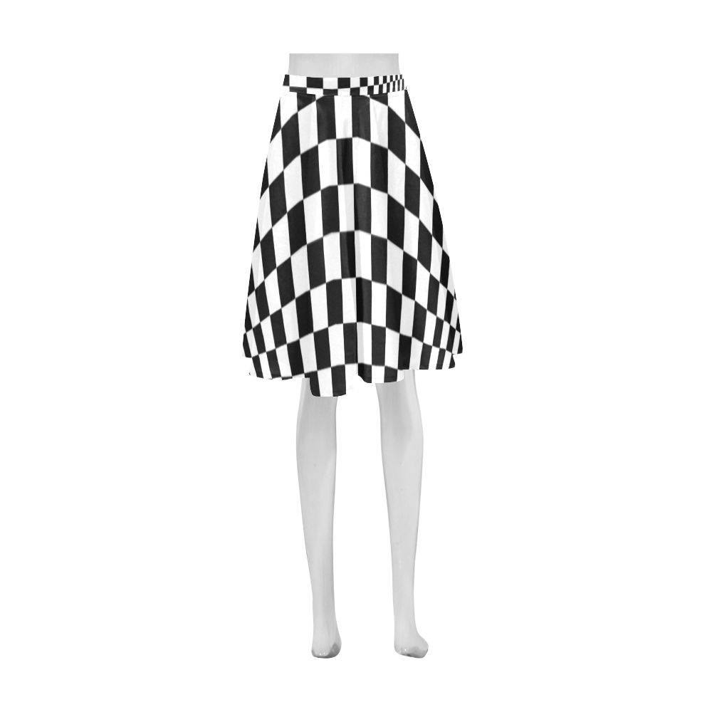 Optical Illusion Checkers Athena Women's Short Skirt (Model D15)