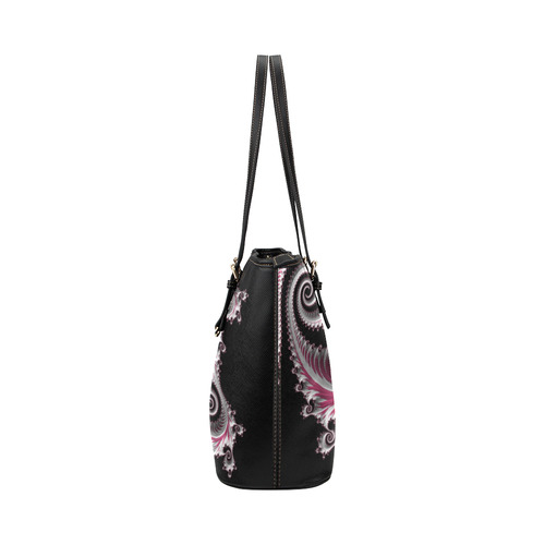 Candyfloss Spirals Leather Tote Bag/Large (Model 1651)