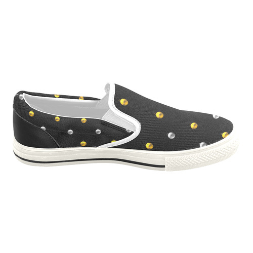 Metallic Silver and Gold Christmas Ornaments Men's Unusual Slip-on Canvas Shoes (Model 019)