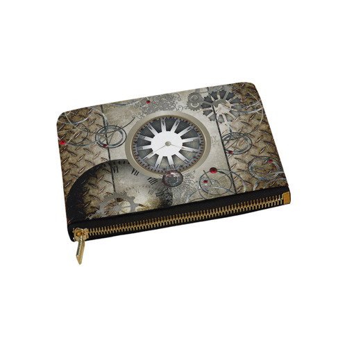 Steampunk, noble design, clocks and gears Carry-All Pouch 9.5''x6''