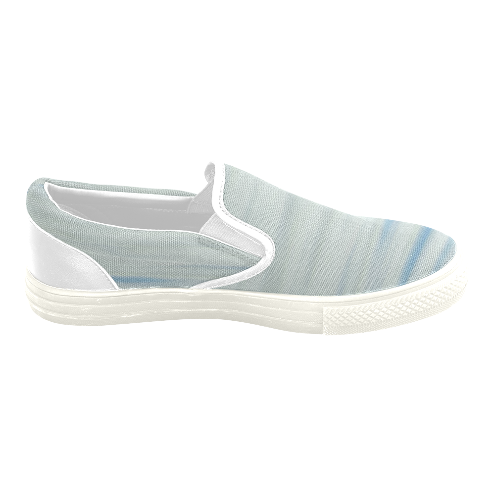 Blue Water Slip-on Canvas Shoes for Men/Large Size (Model 019)