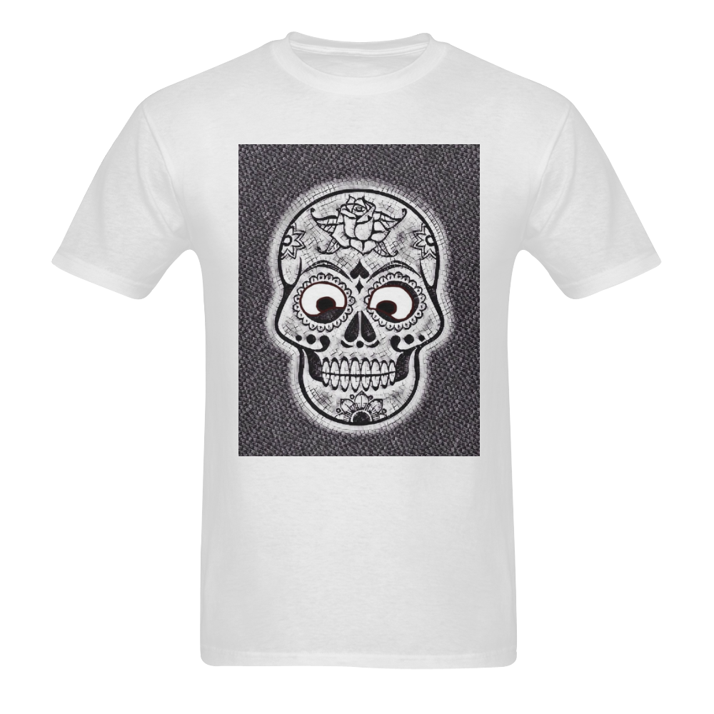 funny skull Men's T-Shirt in USA Size (Two Sides Printing)