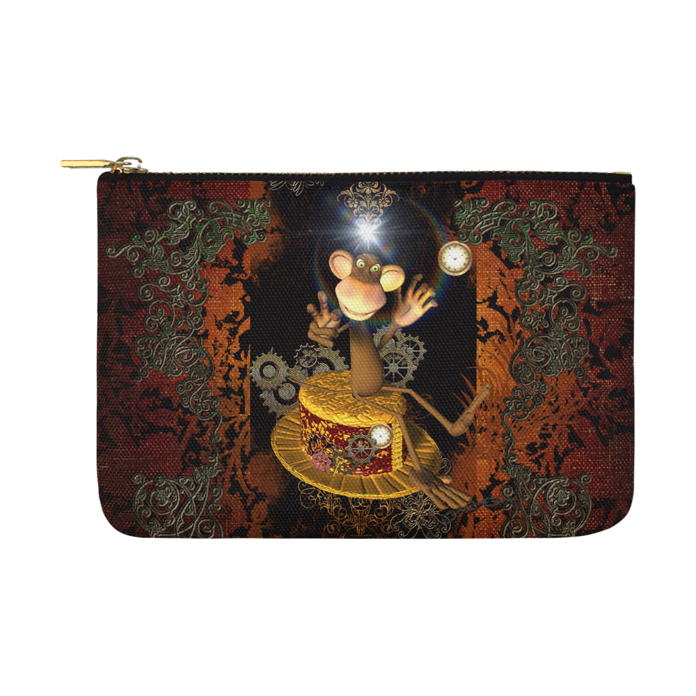 Steampunk, funny monkey Carry-All Pouch 12.5''x8.5''