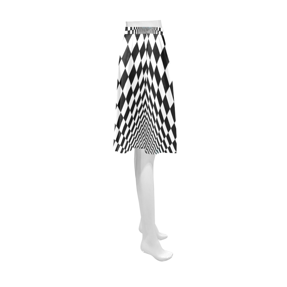 Optical Illusion Checkers Athena Women's Short Skirt (Model D15)