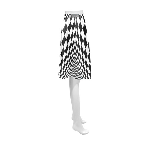 Optical Illusion Checkers Athena Women's Short Skirt (Model D15)
