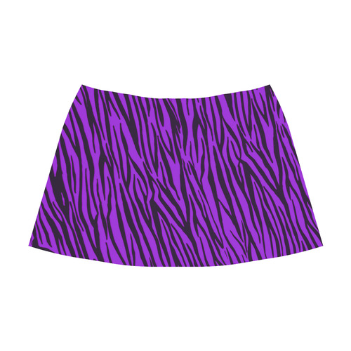 Purple Zebra Stripes Fur Mnemosyne Women's Crepe Skirt (Model D16)