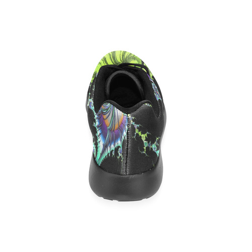 SPIRAL Filigree FRACTAL black green violet Men’s Running Shoes (Model 020)