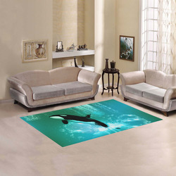 Orca with bubbles Area Rug 5'x3'3''