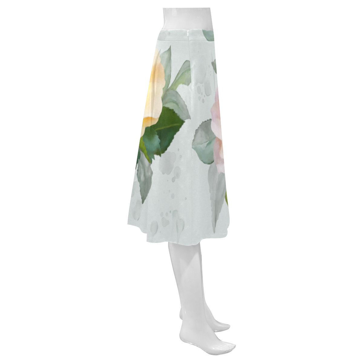 Wild Roses Mnemosyne Women's Crepe Skirt (Model D16)