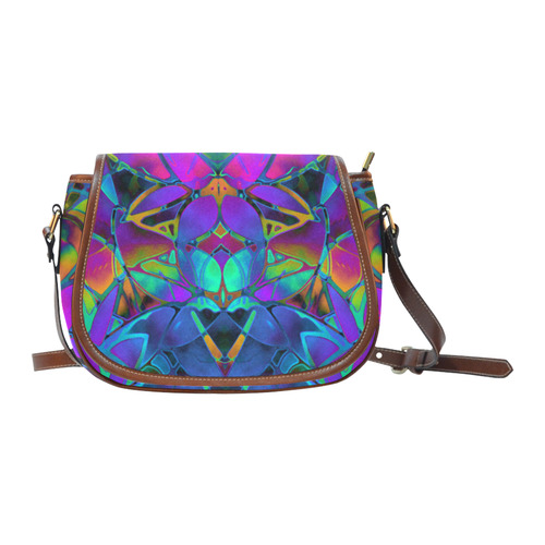 Floral Fractal Art G308 Saddle Bag/Small (Model 1649) Full Customization