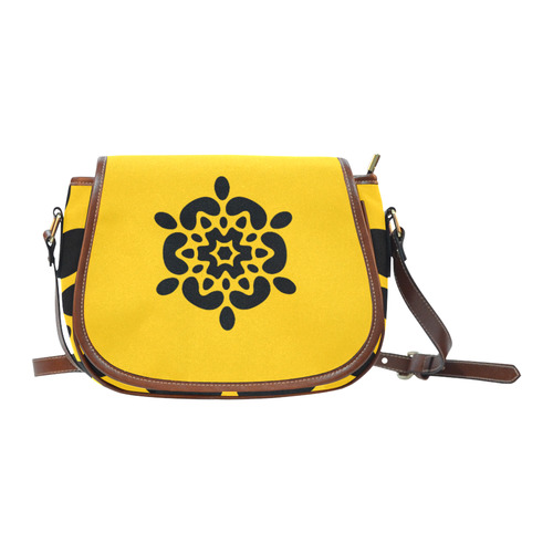 Luxury designers mandala art edition : Vintage original bags with hand-drawn art. Unique collection  Saddle Bag/Small (Model 1649) Full Customization