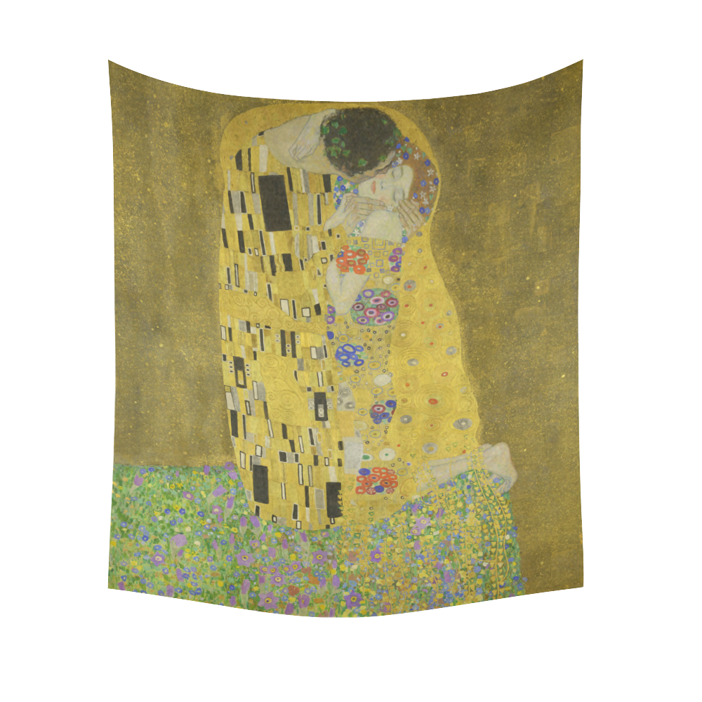 Gustav Klimt The Kiss Cotton Linen Wall Tapestry 51"x 60"